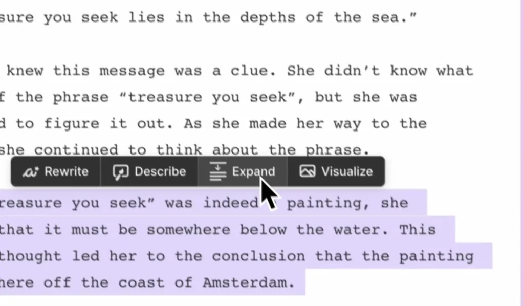 Sudowrite Expand Tool