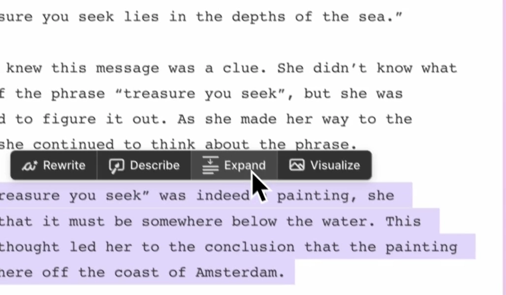 Sudowrite Expand Tool