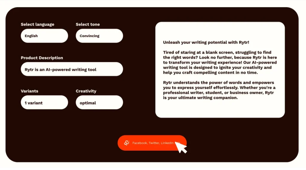 Writing high converting marketing copies with Rytr