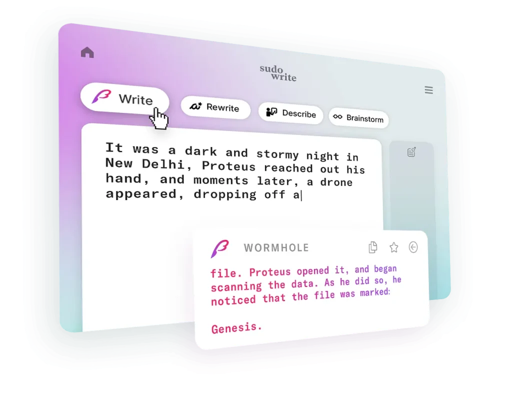 Sudowrite Story board